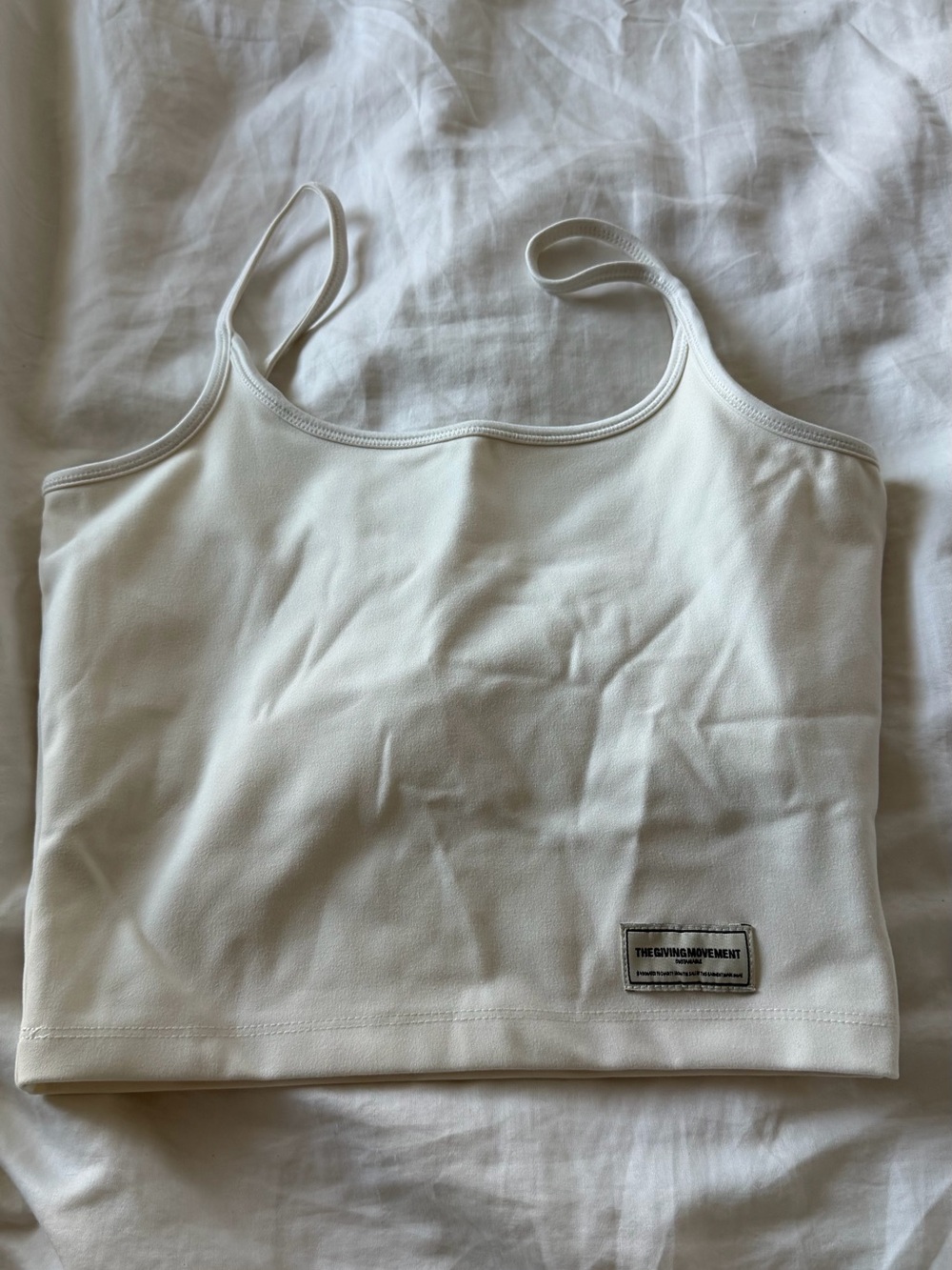 The Giving Movement White Cropped Sports Bralette